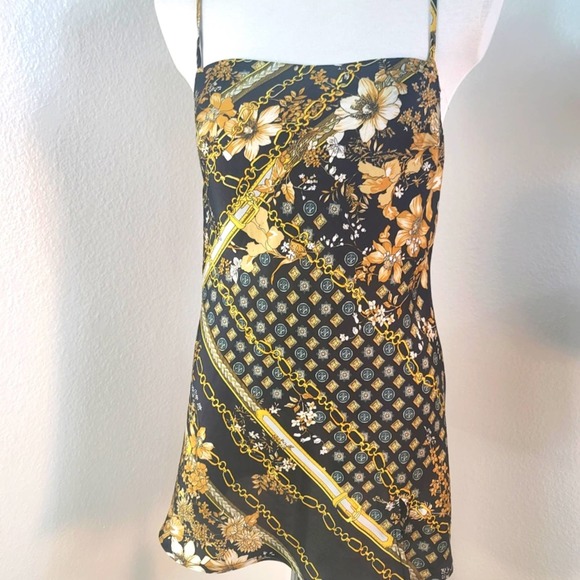 PRINCESS POLLY LUCCI SLIP SILK MINI DRESS GEOMETRIC SPAGHETTI STRAPS BAB… - Picture 7 of 16